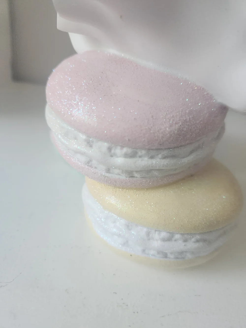 Pastel Ghost Tea Party Figurines - White with Pink, Blue & Mint Macarons